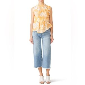 Genny Tropic Orange Rouched Top size 16